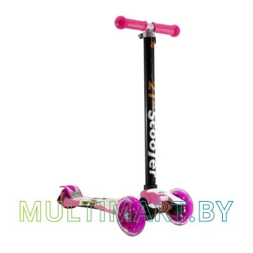 Самокат 21st Scooter Maxi PK 036Z розовый, прозрачные колёса